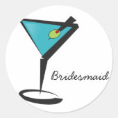 Fun Aqua Martini Ronde Sticker (Voorkant)