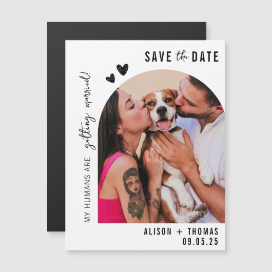 Fun Arch Foto Hondenliefhebbers Bruiloft Save the  (Voorkant / Achterkant)