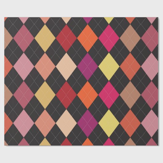 Fun Argyle Pattern-pakpapier Cadeaupapier (Vlak)