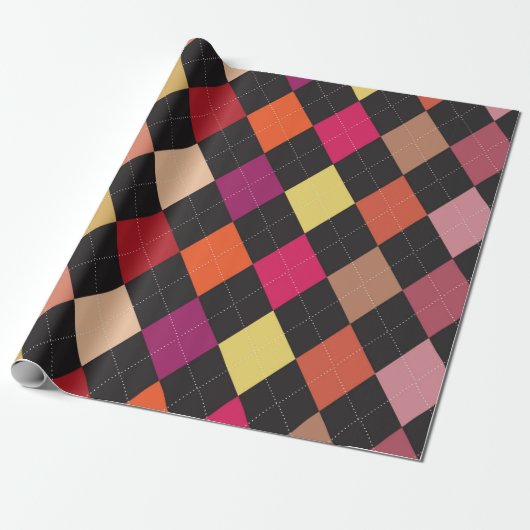 Fun Argyle Pattern-pakpapier Cadeaupapier (Uitgerold)