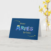Fun ARIES Zodiac Sign Verjaardagsgroet Kaart (Gele Bloem)