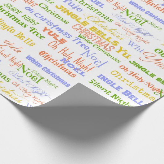 Fun Array of kerstliedtitels Cadeaupapier (Hoek)