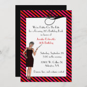 Fun Art Deco Birthday Party Invitation Kaart (Voorkant / Achterkant)