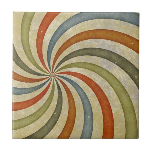 Fun Art Deco Colorful Swirl Tegeltje (Voorkant)