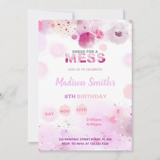 Fun Art Party Kaart voor kinderen (Voorkant)