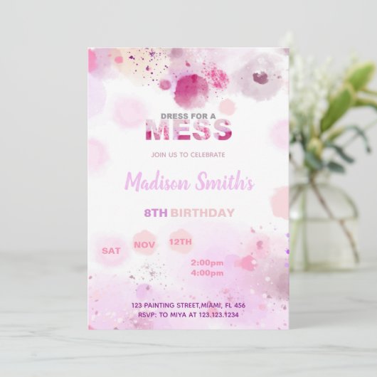 Fun Art Party Kaart voor kinderen (Staand voorkant)