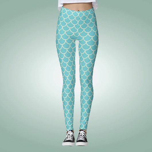 Fun Artsy Halloween Costume Mermaid Scales Patroon Leggings
