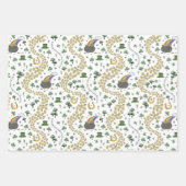 Fun Artsy Irish Shamrock Rainbow Leprechaun Green Inpakpapier Vel (Voorkant)
