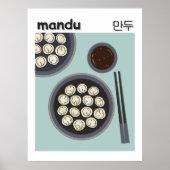 Fun Asian Food New Year Korean Dumpling Poster (Voorkant)