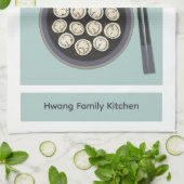 Fun Asian Food New Year Korean Dumpling Poster Theedoek (Gevouwen)