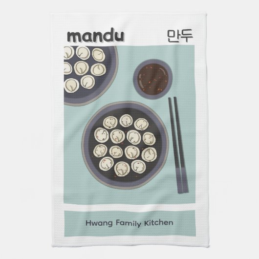 Fun Asian Food New Year Korean Dumpling Poster Theedoek (Verticaal)