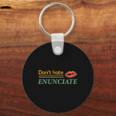 Fun ASL Gebarentaal Lip Lezen Doof Bewustzijn 1 Sleutelhanger (Voorkant)
