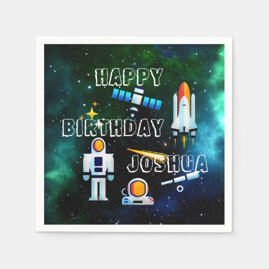 Fun Astronaut Collage Servet (Voorkant)