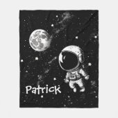 Fun Astronaut in de ruimte Fleece Deken (Voorkant)