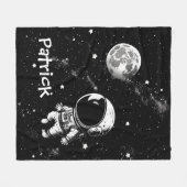 Fun Astronaut in de ruimte Fleece Deken (Voorkant (Horizontaal))