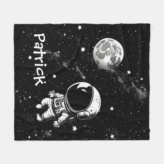 Fun Astronaut in de ruimte Fleece Deken (Voorkant (Horizontaal))