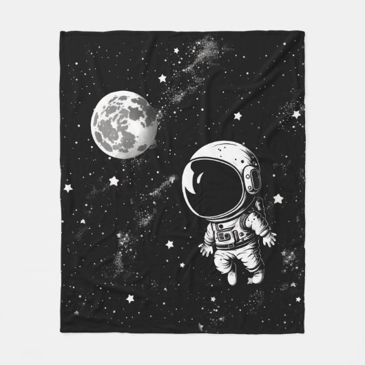 Fun Astronaut in de ruimte Fleece Deken (Voorkant)
