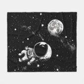Fun Astronaut in de ruimte Fleece Deken (Voorkant (Horizontaal))