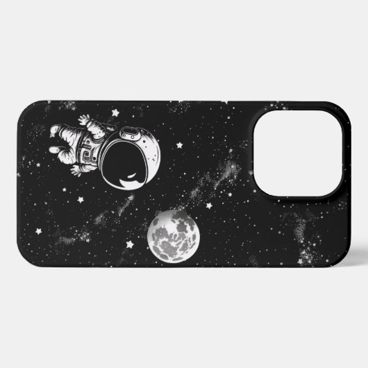 Fun Astronaut in de ruimte iPhone Hoesje (Achterkant horizontaal)