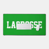 Fun Athletic White LACROSSE Text On Bright Green Bureaumat (Keyboard & Muis)