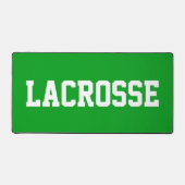 Fun Athletic White LACROSSE Text On Bright Green Bureaumat (Voorkant)