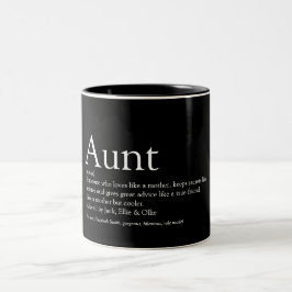 Fun Aunt Definition Gezegde Black en White Tweekleurige Koffiemok