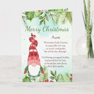 Fun Aunt Kerstmis Lucky Gnome Blank Card Kaart