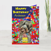 Fun Aussie Poodle Dog Happy Birthday Leeftijd Kaart (Voorkant)