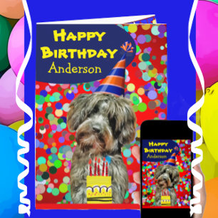 Fun Aussie Poodle Dog Happy Birthday Leeftijd Kaart