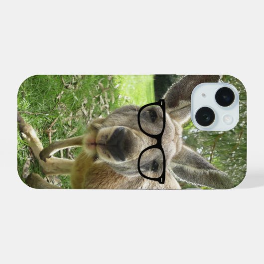 Fun Australian Kangaroo Animal Humor iPhone 15 Case (Achterkant horizontaal)