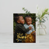 Fun Autumn Folie Foto Thanksgiving Briefkaart (Staand Voorkant)