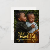 Fun Autumn Folie Foto Thanksgiving Briefkaart (Voorkant / Achterkant)