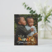 Fun Autumn Thanksgiving Photo Card Briefkaart (Staand voorkant)