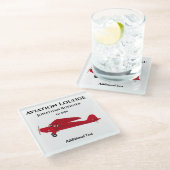 Fun Aviation Lounge  Airplane Glass Onderzetter (Schuin)