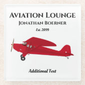 Fun Aviation Lounge  Airplane Glass Onderzetter (Voorkant)