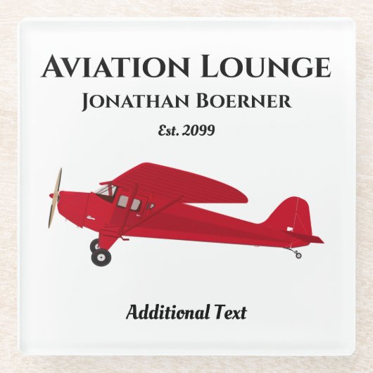 Fun Aviation Lounge  Airplane Glass Onderzetter (Voorkant)