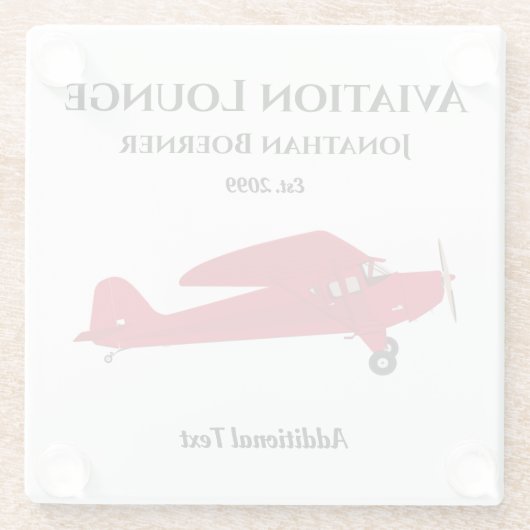 Fun Aviation Lounge  Airplane Glass Onderzetter Glazen Onderzetter (Achterkant)