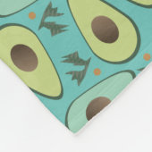 Fun Avocado Half Greenery Pattern Fleece Deken (Hoek)