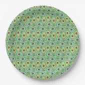 Fun Avocado Half Greenery Pattern Papieren Bordje (Voorkant)