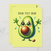 Fun Avocado tekst toevoegen Briefkaart (Voorkant / Achterkant)