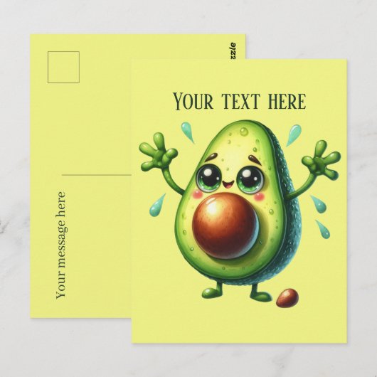 Fun Avocado tekst toevoegen Briefkaart (Voorkant / Achterkant)