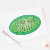 Fun Avocado Toast Love Retro Decal Ovale Sticker (Envelop)