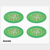 Fun Avocado Toast Love Retro Decal Ovale Sticker (Vel)
