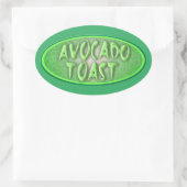 Fun Avocado Toast Love Retro Decal Ovale Sticker (Tas)