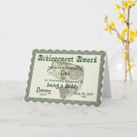 Fun Award-Vaderdag Kaart (Gele Bloem)