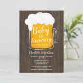 Fun-baby-bierbrouwerij met een bruin baby shower v kaart (Staand voorkant)