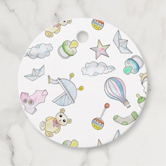 Fun Baby dingen Bedankjes Labels (Voorkant)