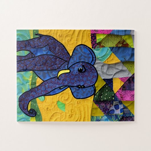 Fun Baby elphant - Quillike design Legpuzzel (Horizontaal)