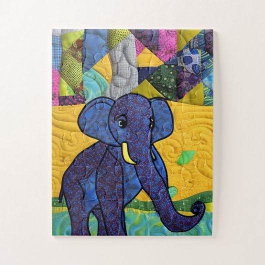Fun Baby elphant - Quillike design Legpuzzel (Verticaal)