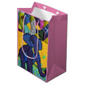 Fun Baby elphant - Quillike design Medium Cadeauzakje (Voorkant Gekanteld)
